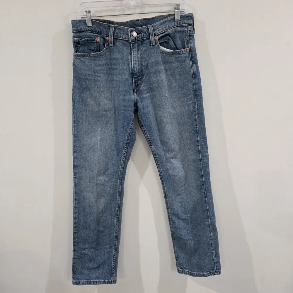 Levis Mens 513 32 X 30 Blue Jeans Straight Leg Medium‎ Wash